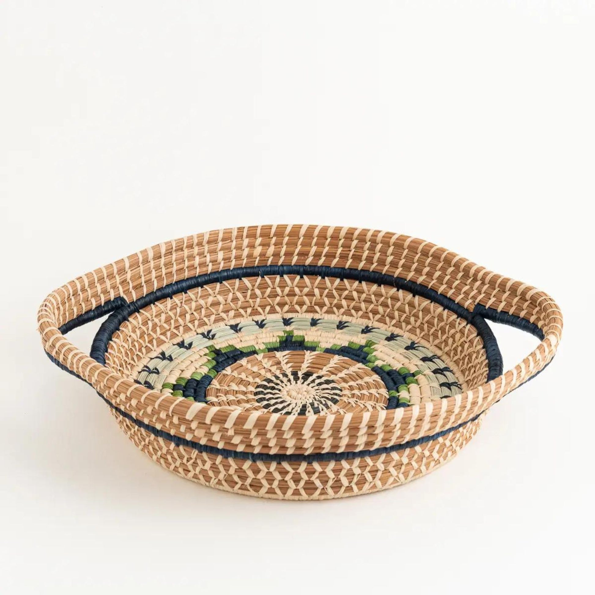 Chumil Pine Needle Tray Basket. Fair Trade crafted in Guatemala Length: 13 Inches, Width: 10.5 Inches, Height: 2.25 Inches