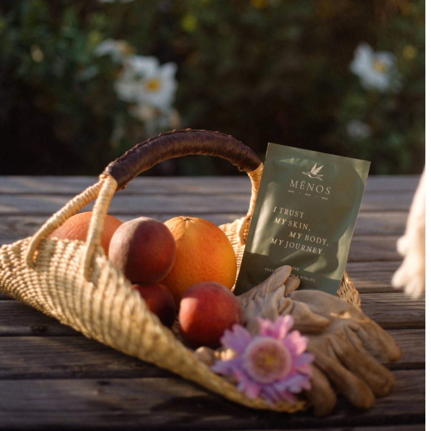 Bolga Flower Basket with Leather Handle