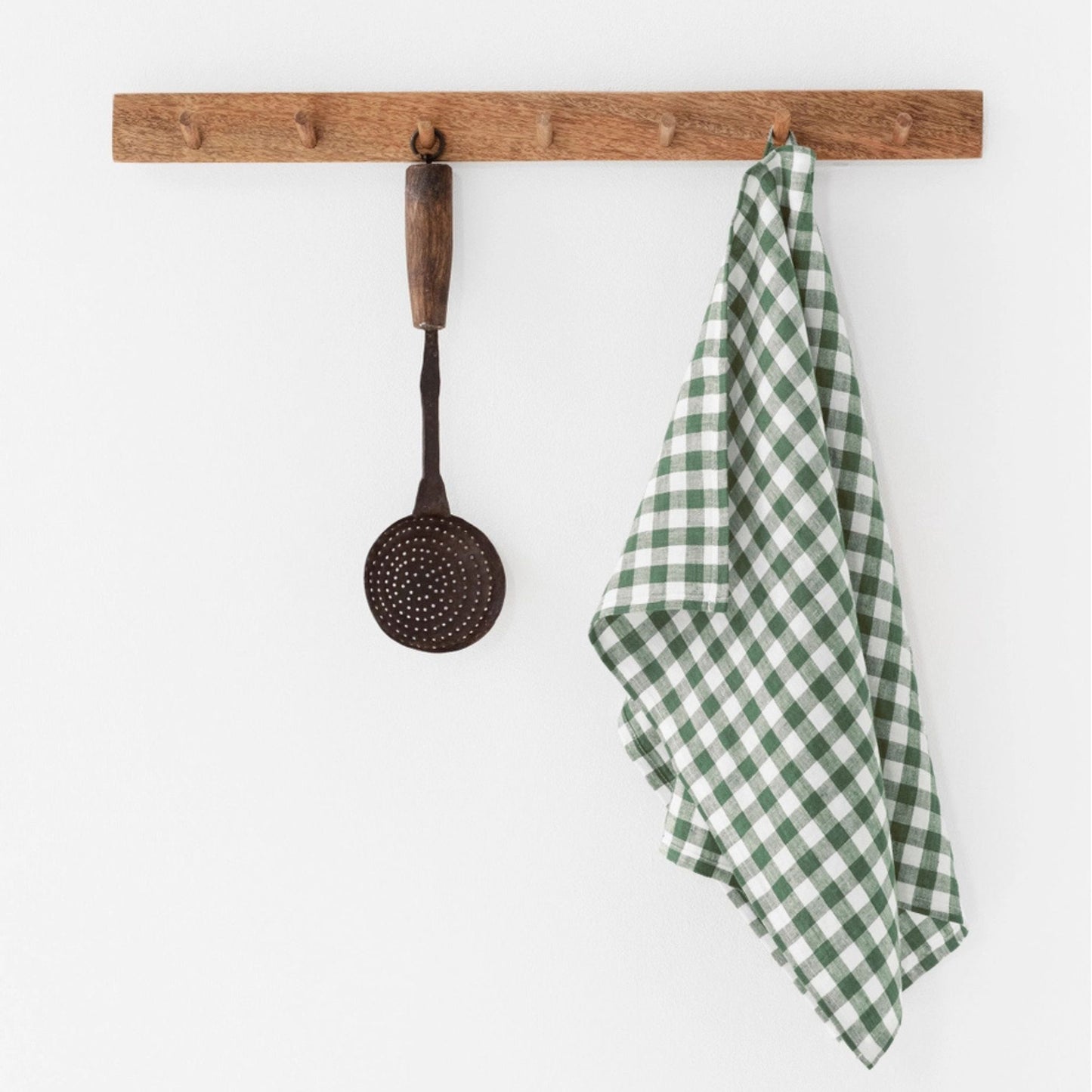 Forest Gingham Linen Tea Towel