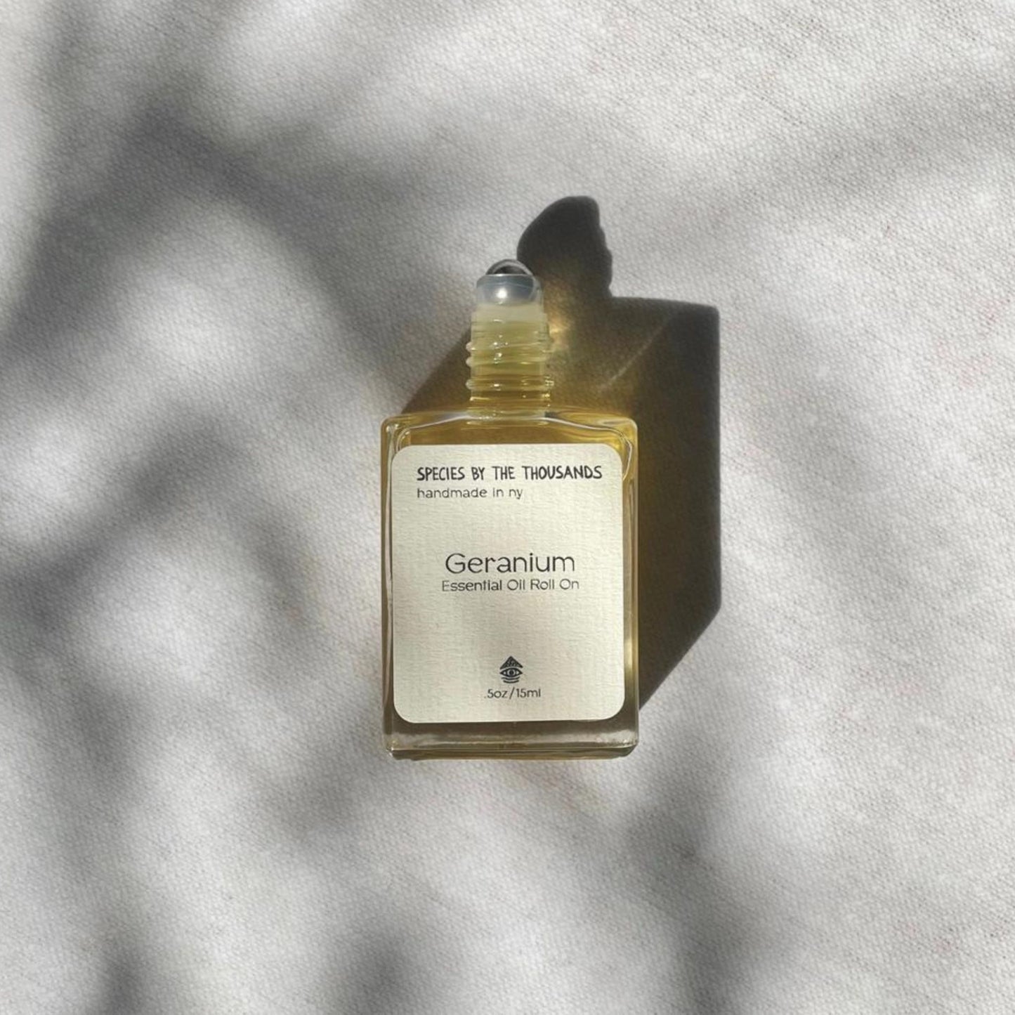Geranium Essential Oil Roll-on Perfume.  Sweet and rosy. This geranium oil blend has a leafy green aroma with a rosy dry down.