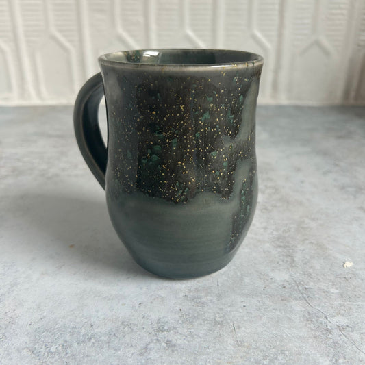 Dark Green Speckle Porcelain Mug by Tori Fullard