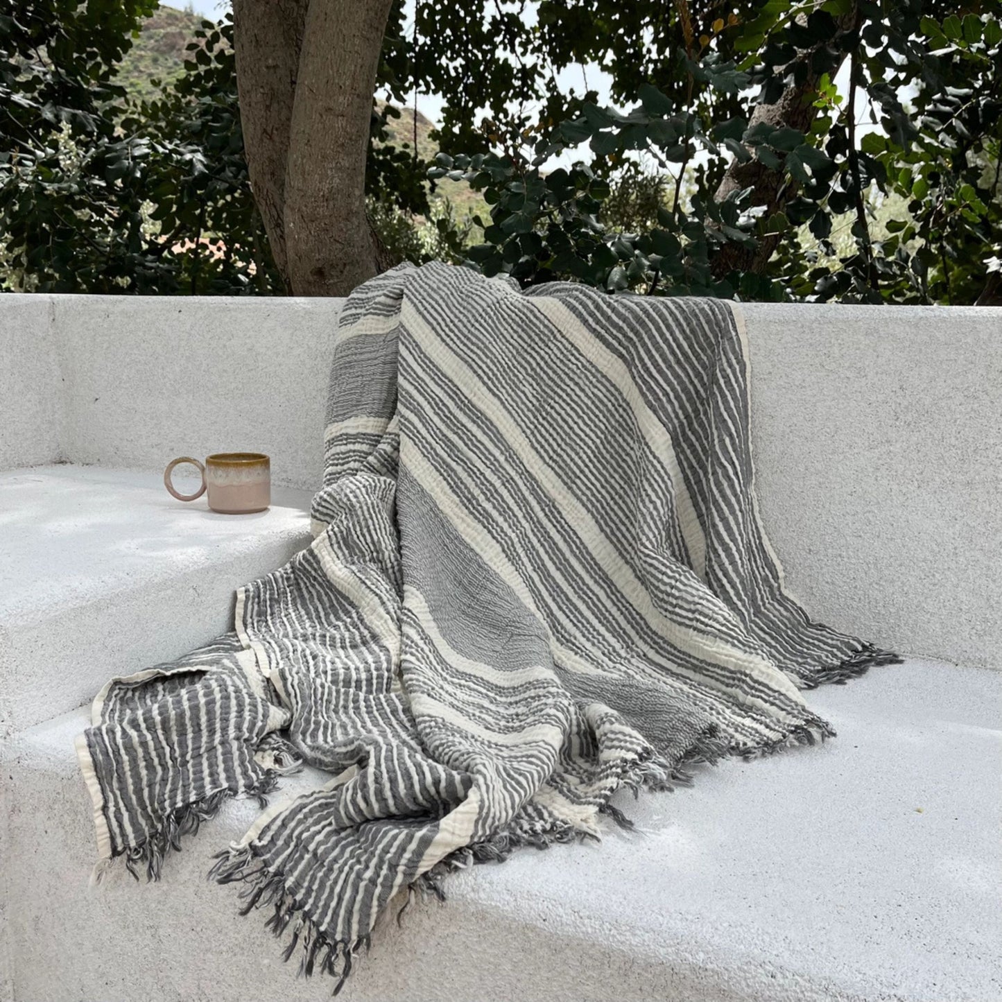 Stripe Muslin Throw