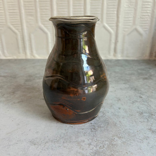 Grey Wave Ceramic Vase by Mudsprouts