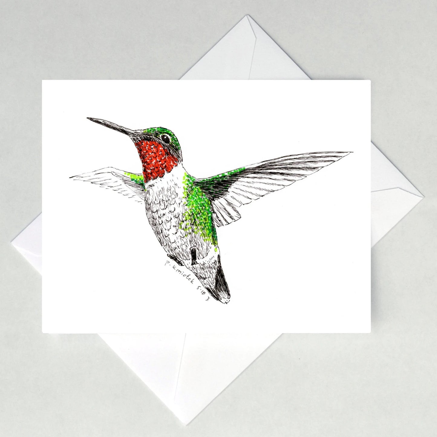 Ruby-Throated Hummingbird Greeting Card