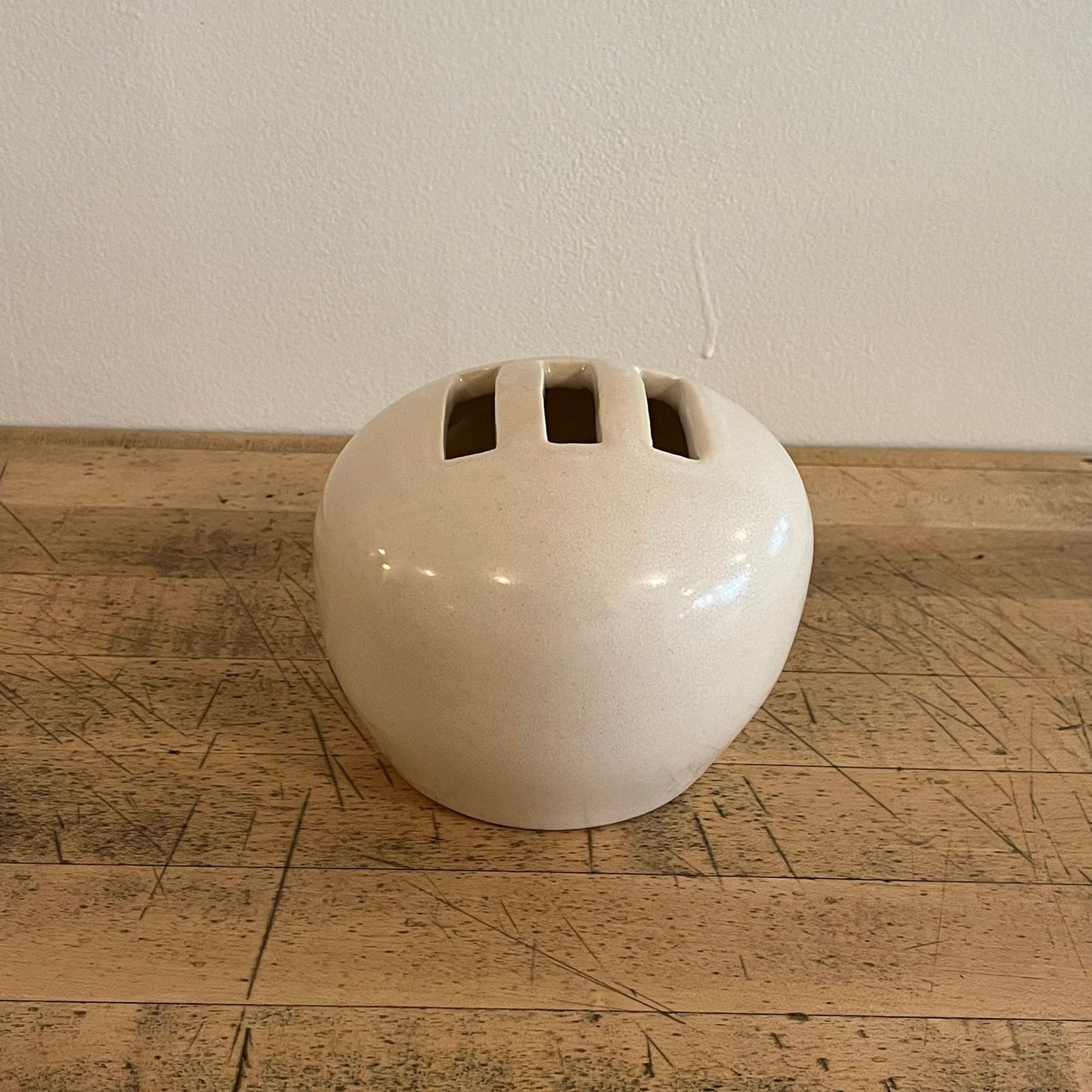 Round Ikebana Porcelain Vase #3 by Jenny Hayo