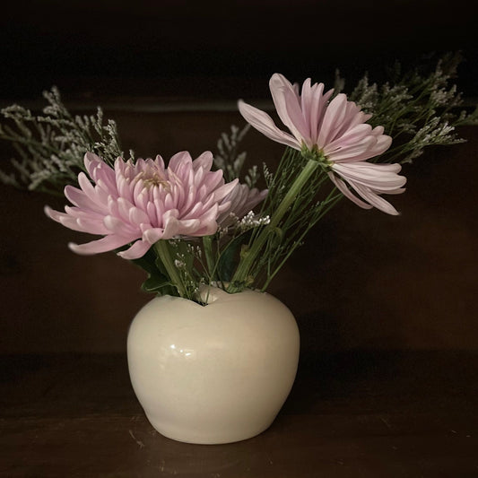 Round Ikebana Porcelain Vase #3 by Jenny Hayo