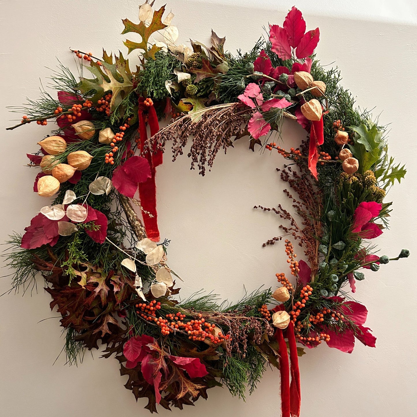 Large Floral Holiday Wreath