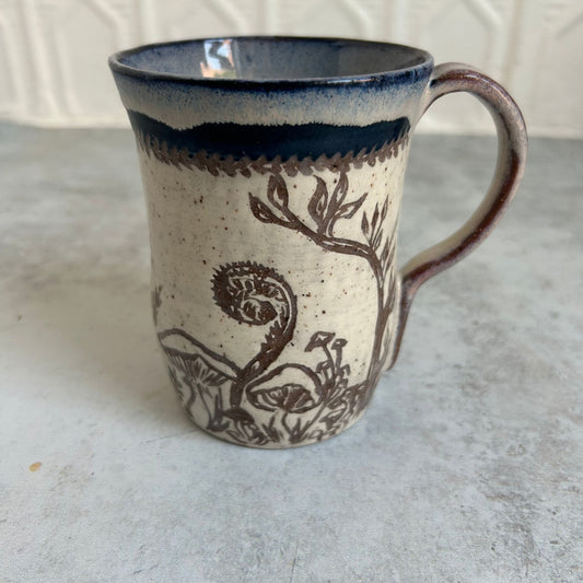Mushroom & Snail Ceramic Mug by Danielle Payette