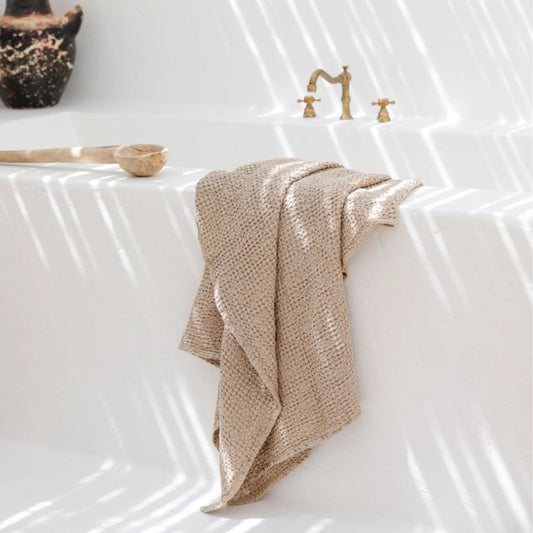 Linen Waffle Bath Towel