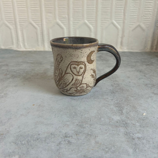 Owl & Mushroom Ceramic Mug by Danielle Payette