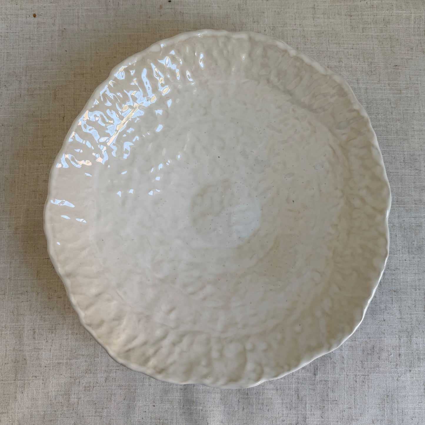 Grace Cain Ceramic 14" Pinched Platter White