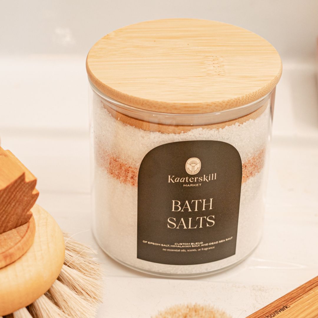 Unscented Premium Bath Salts in Reusable Glass Jar