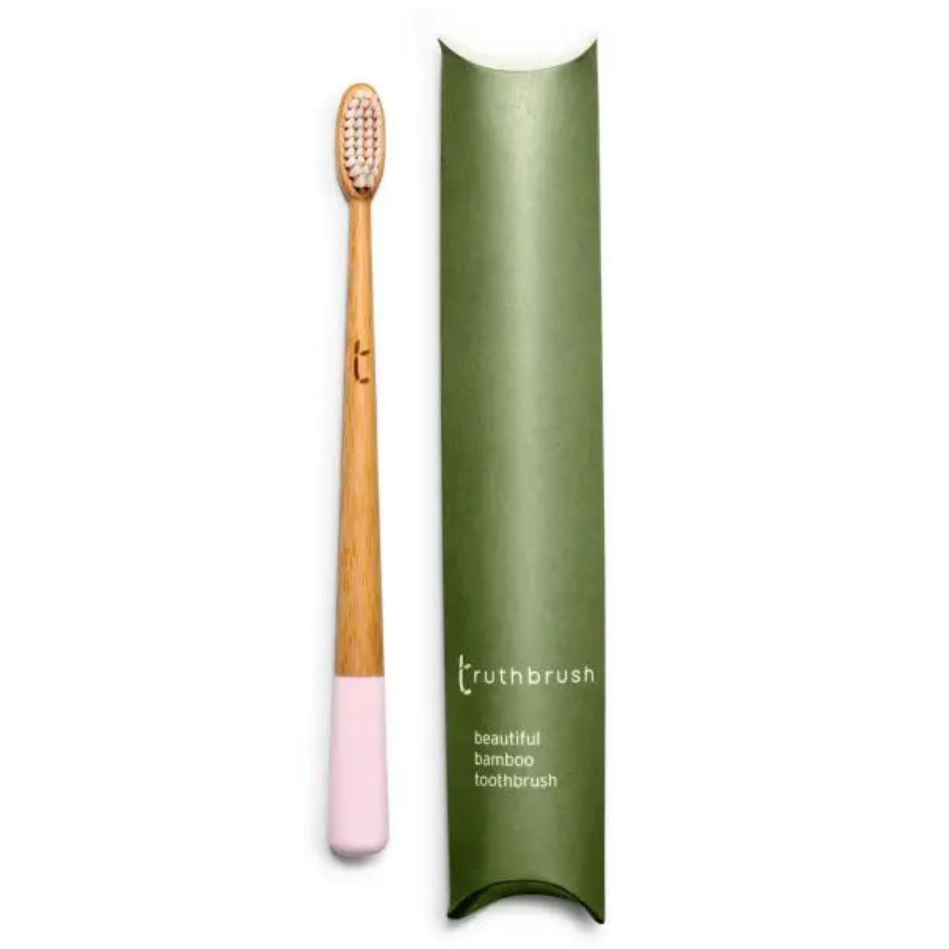 Bamboo toothbrush with Medium plant-based bristles in green