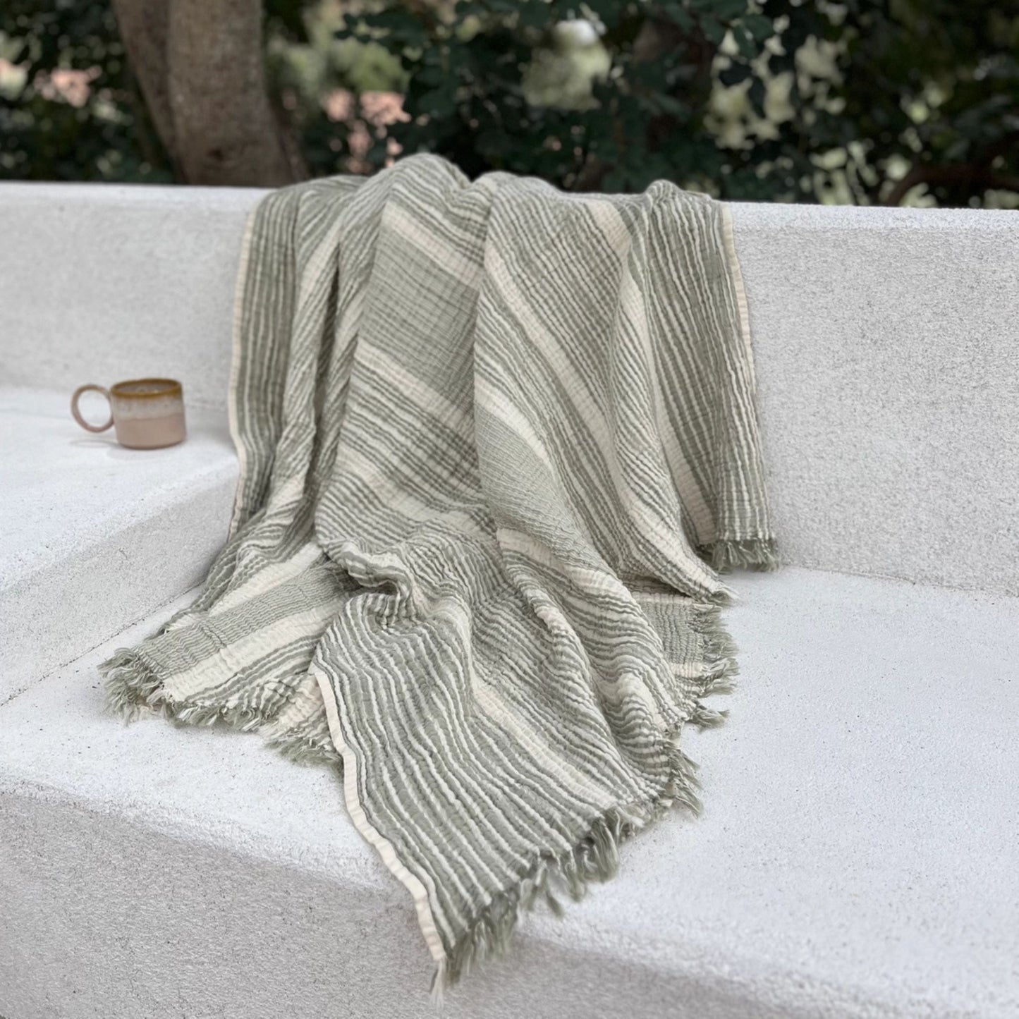 Stripe Muslin Throw