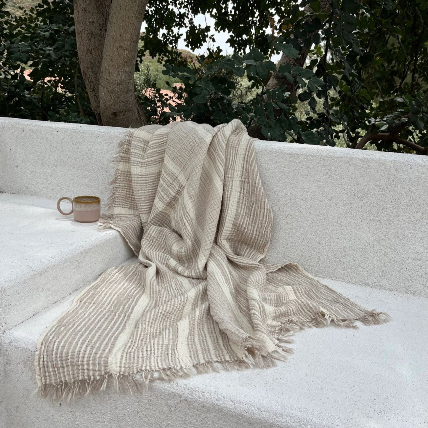 Stripe Muslin Throw