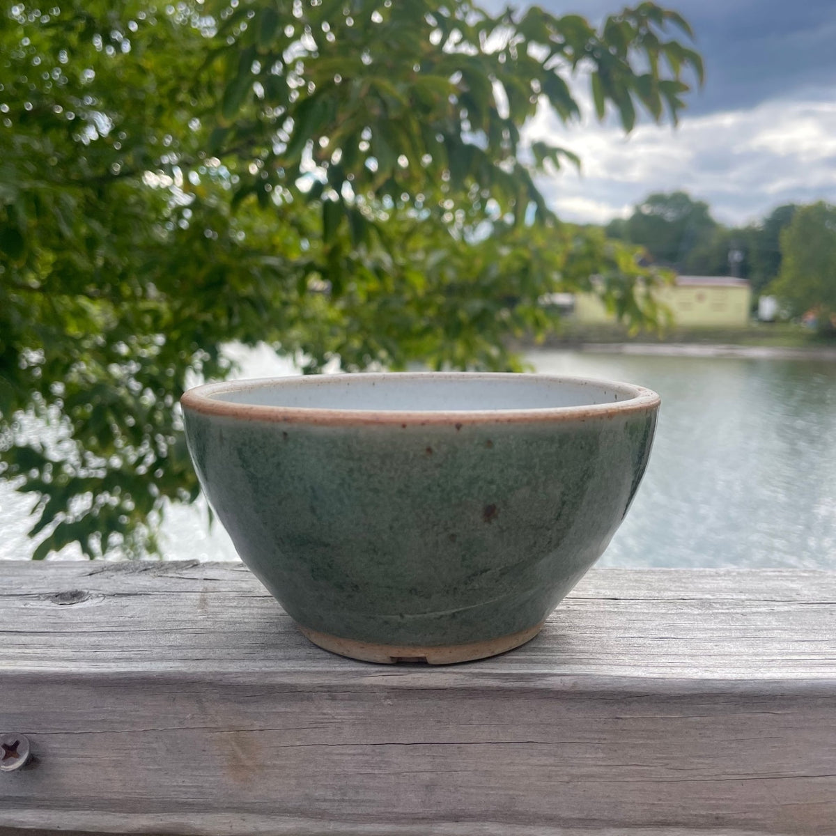 Small Green Ceramic Bowl by Alex Lopez