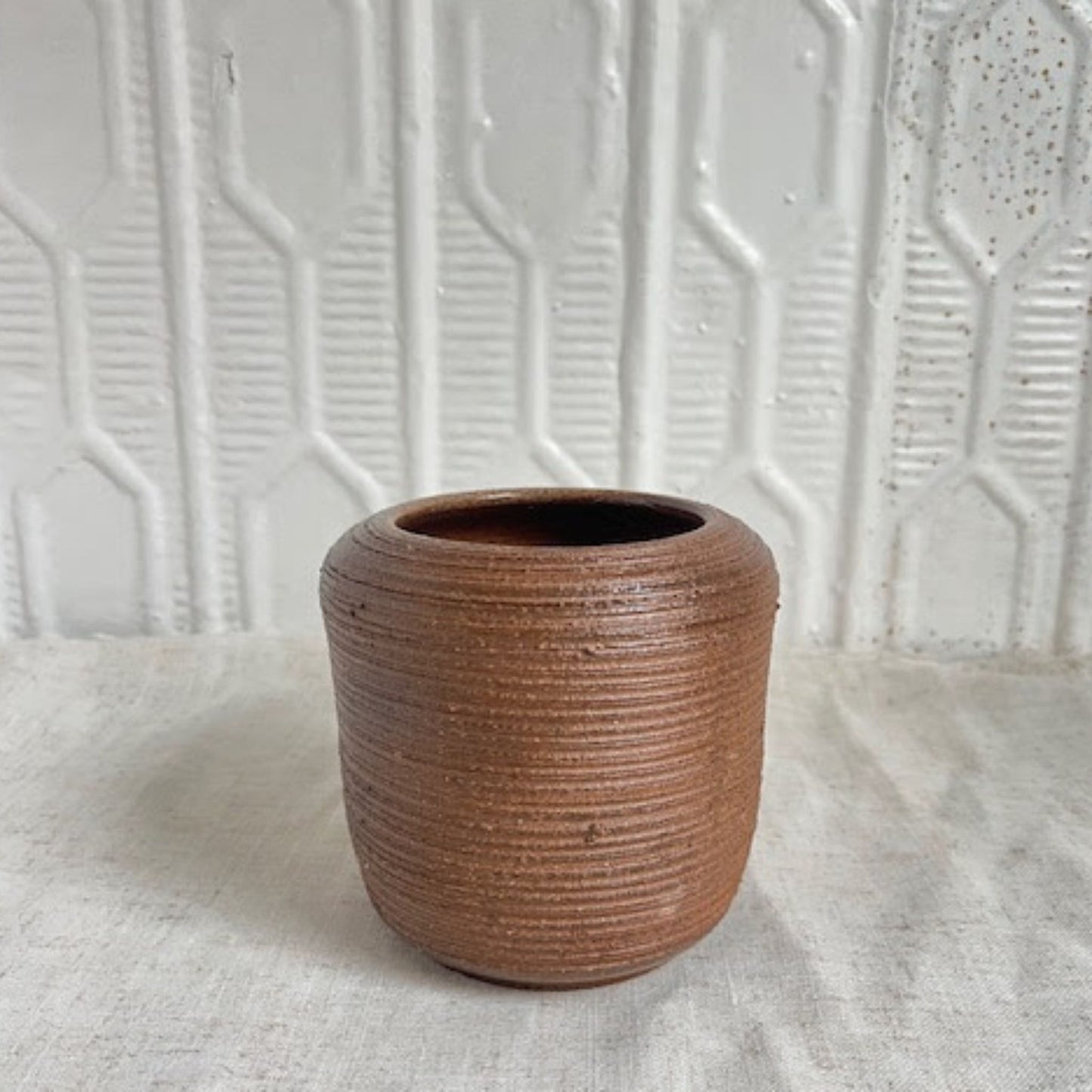 Soda Fired Ridged Vase by Ben Clark