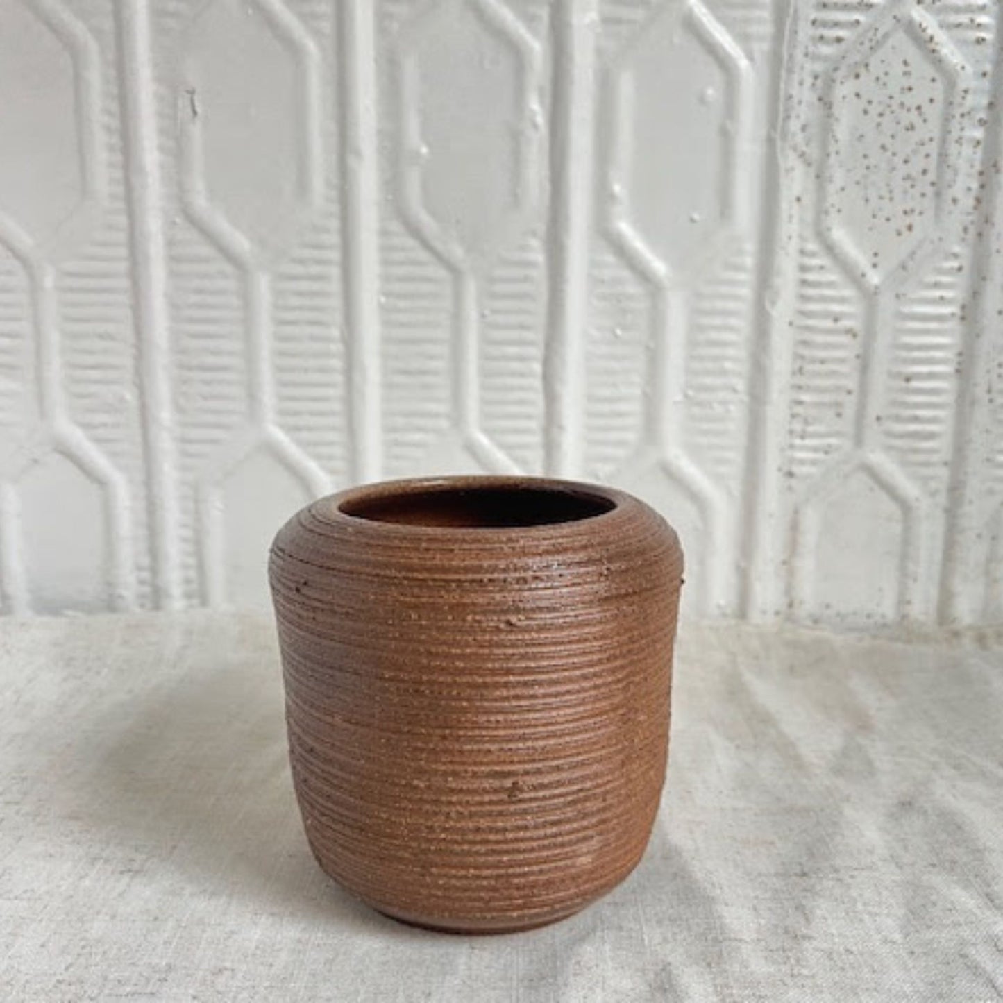 Soda Fired Ridged Vase by Ben Clark