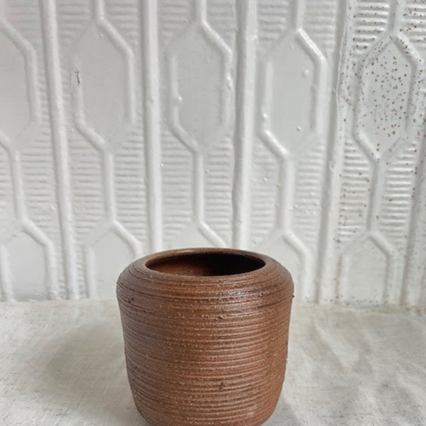 Soda Fired Ridged Vase by Ben Clark