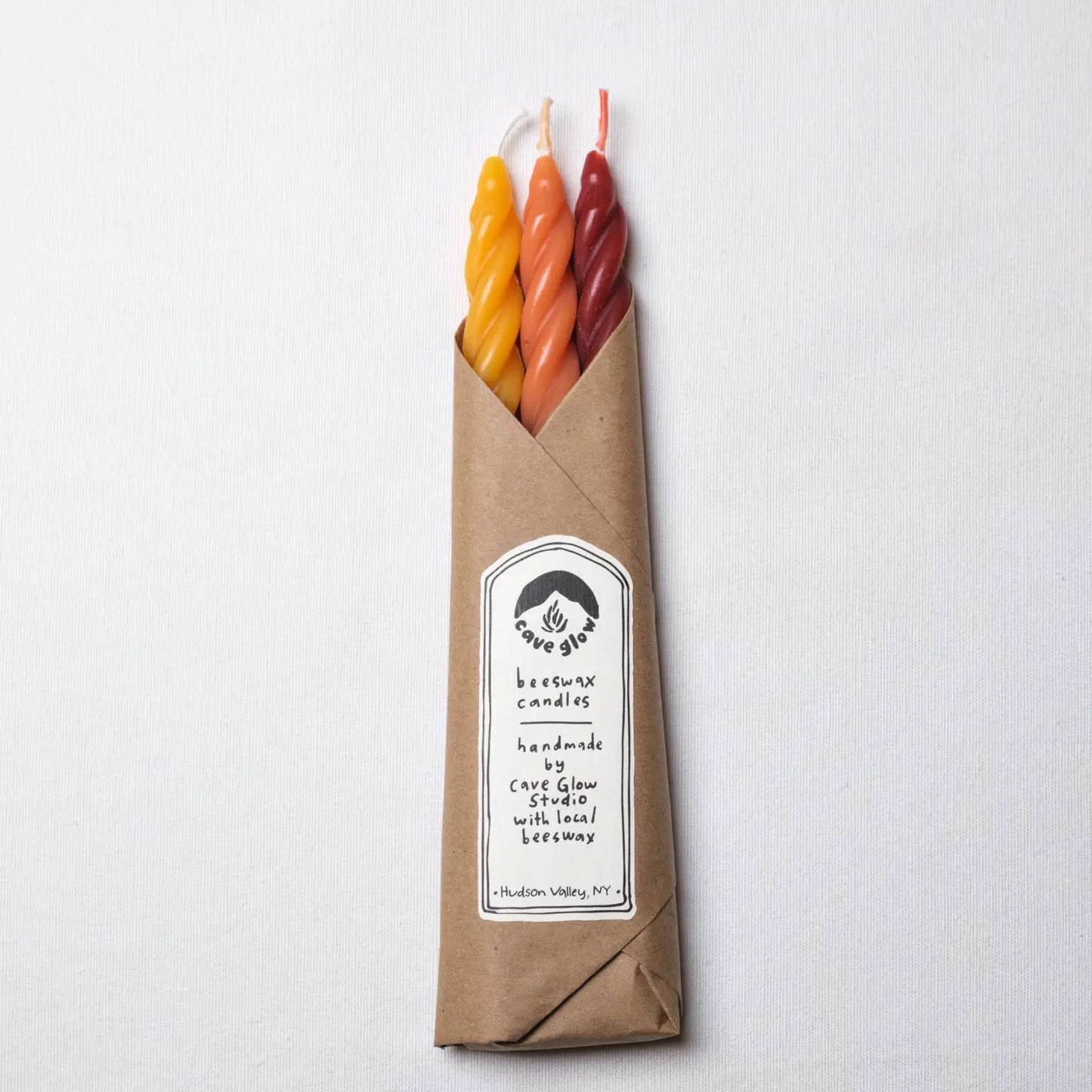 Sunrise Beeswax Spiral Taper Candles