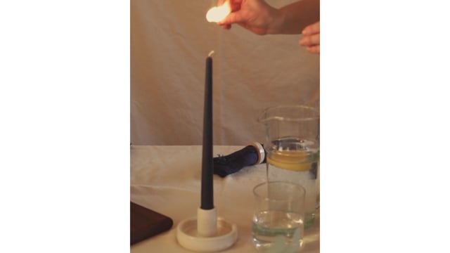 Video of lighting the beeswax candle