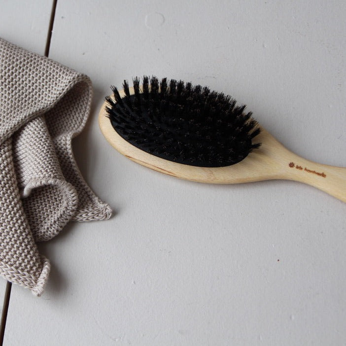 Wooden Hairbrush with Boar Bristles