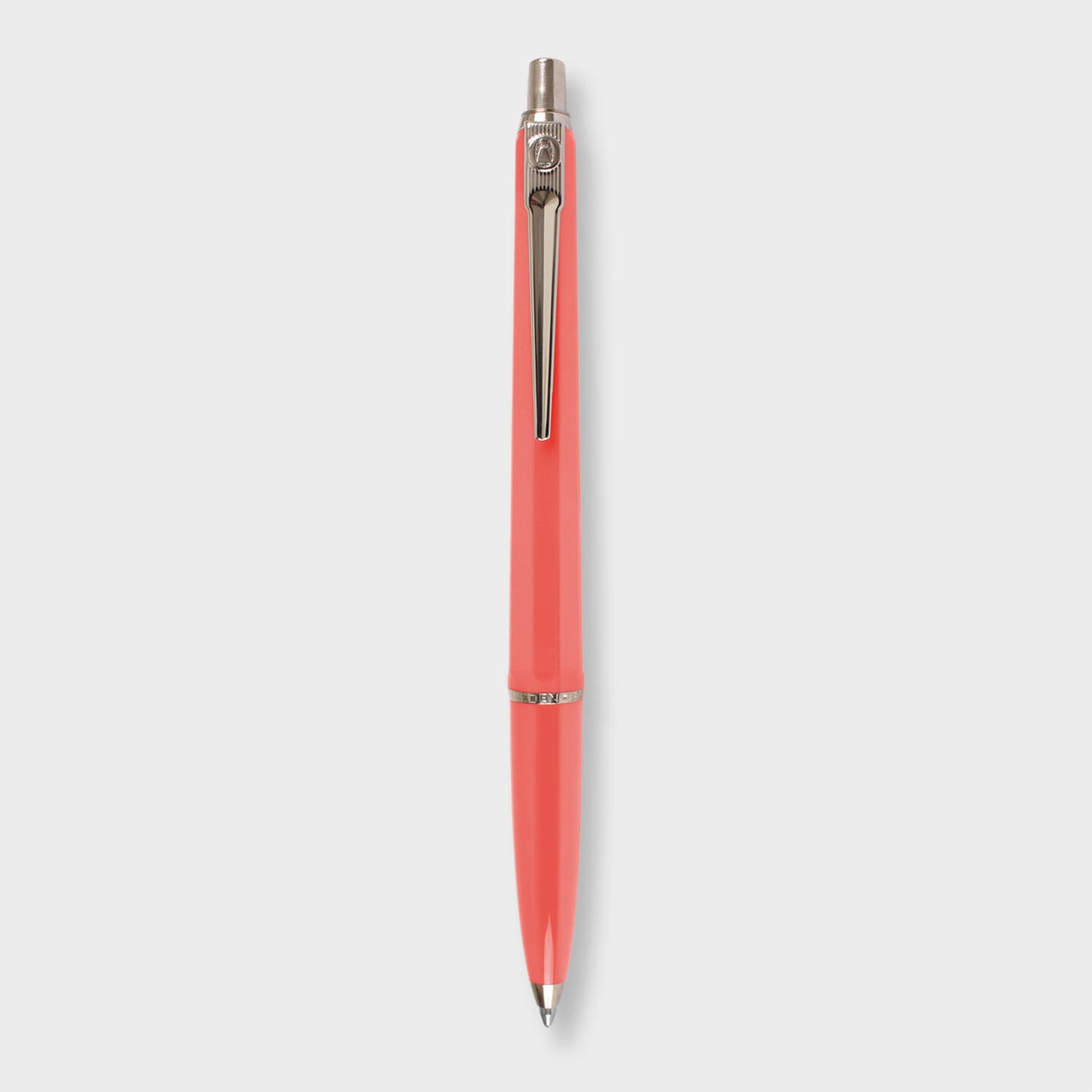 Shiny bright coral ballpoint refillable archival pen