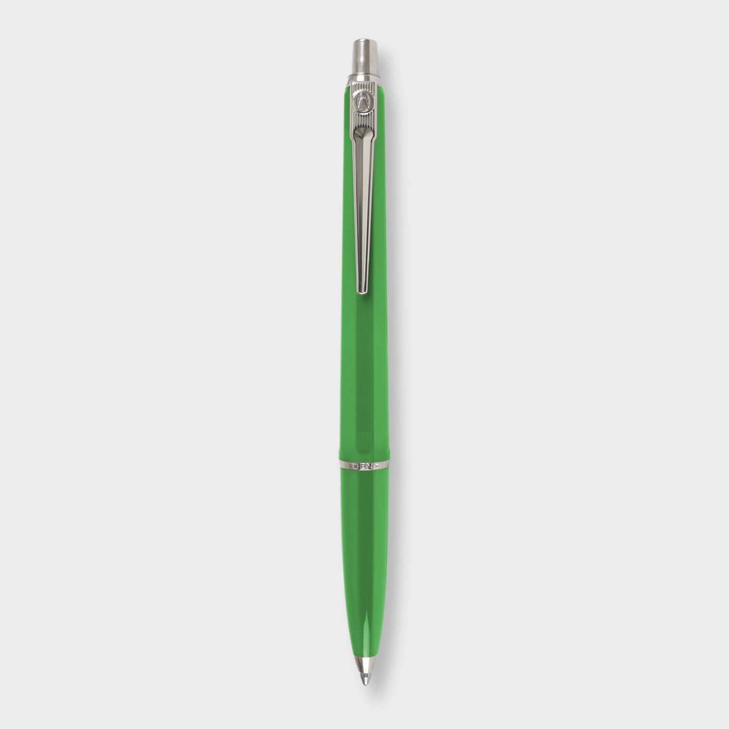 Shiny bright green ballpoint refillable archival pen