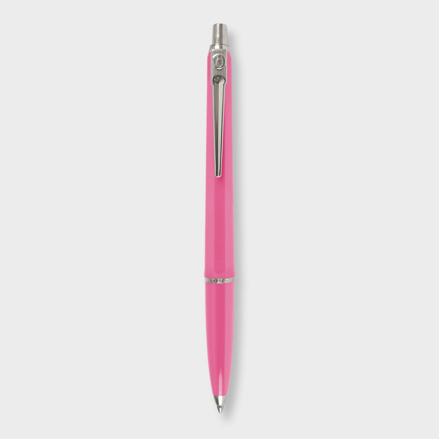 Shiny bright pink ballpoint refillable archival pen