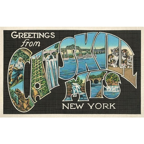 vintage postcard reading greeting from catskill mts new york