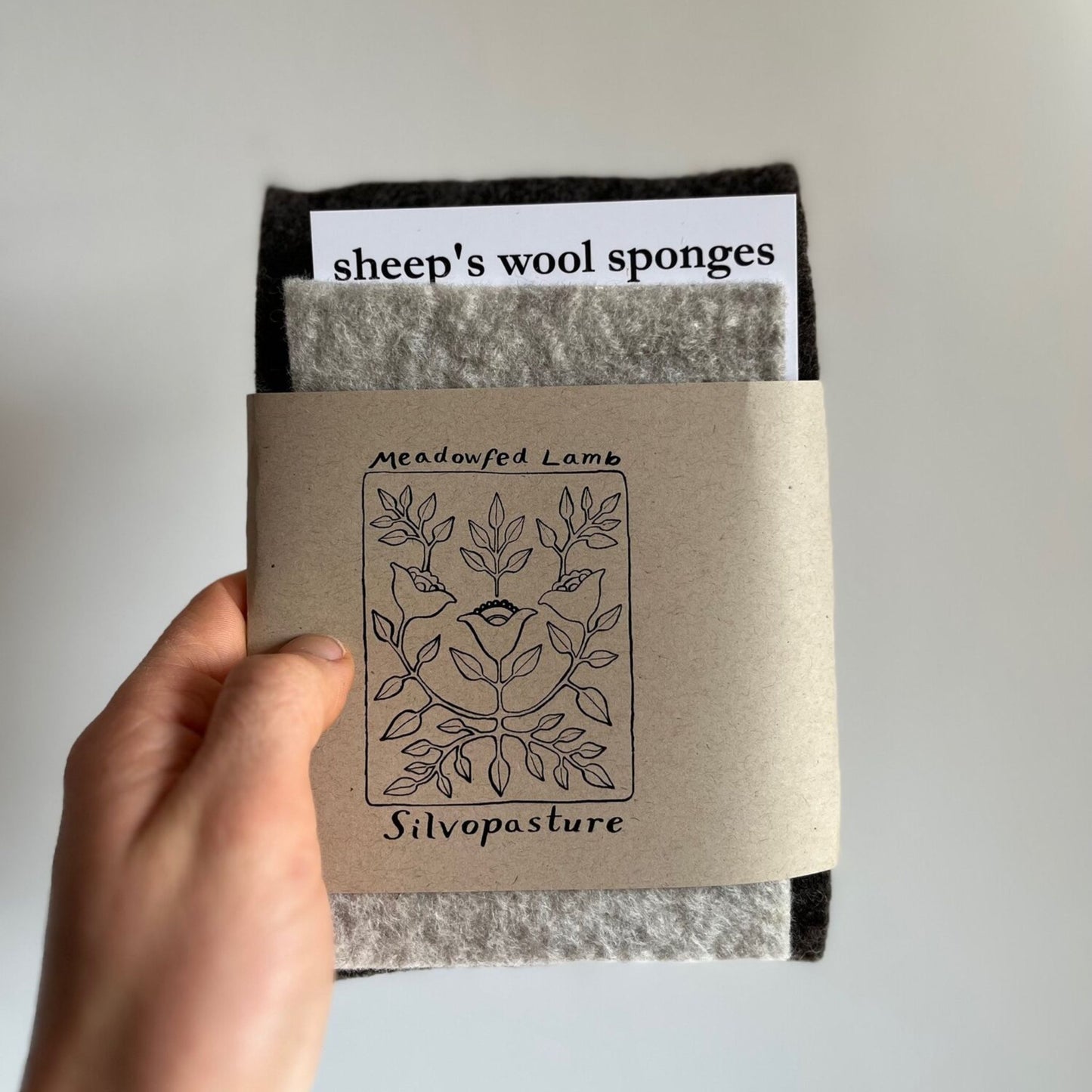 Undyed Sheep's Wool Sponges 2-pack