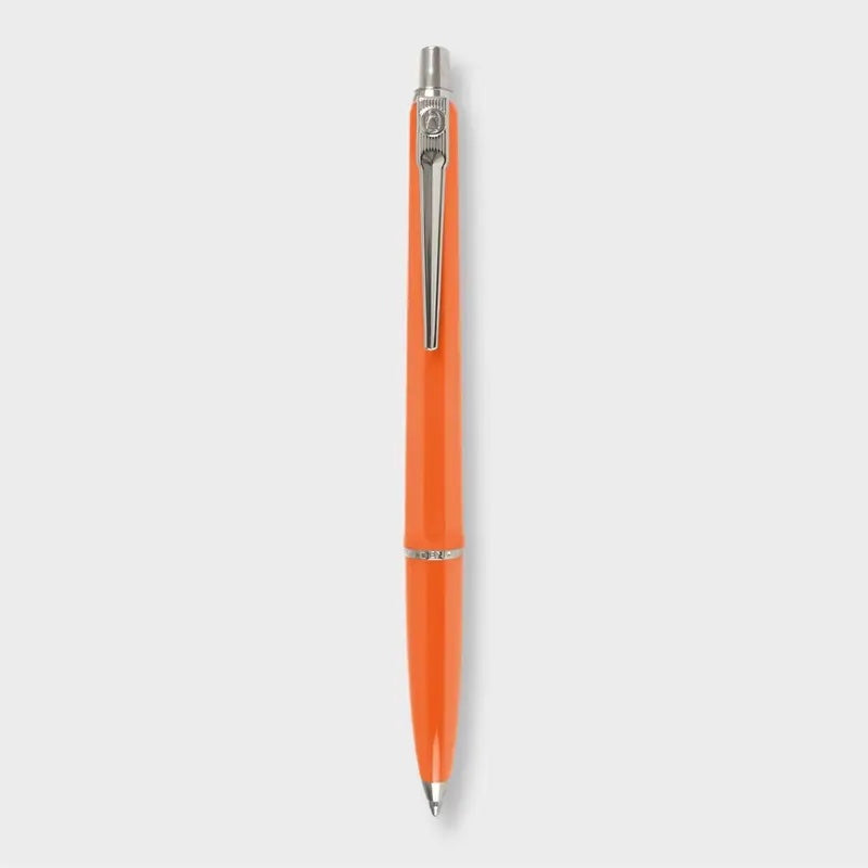 Shiny bright orange ballpoint refillable archival pen