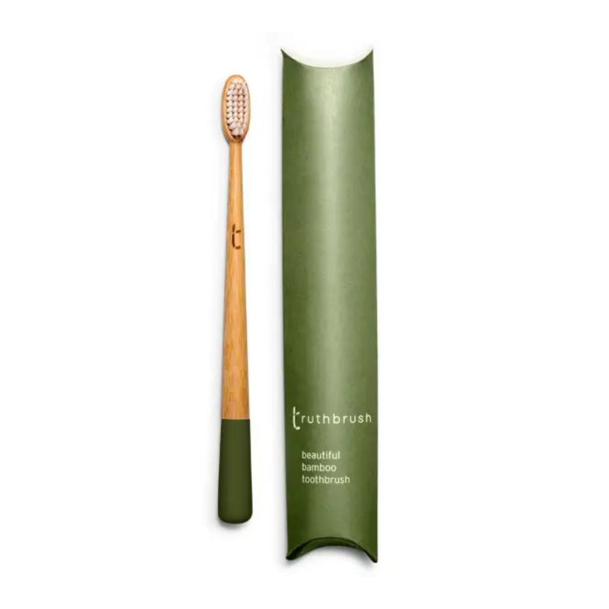 Bamboo toothbrush with Medium plant-based bristles in green