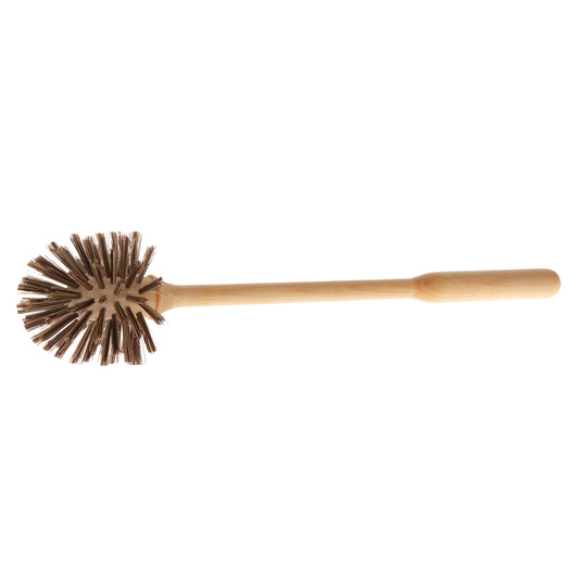 toilet brush with an oiled birch handle and polypropylene bristles