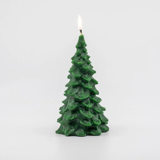 green beeswax christmas tree candle