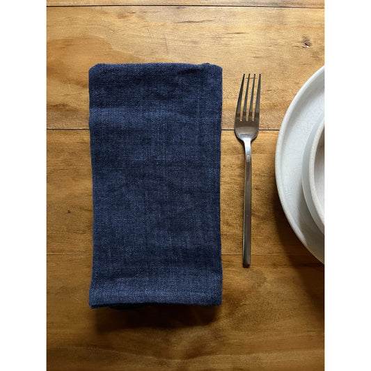 indigo blue linen napkin