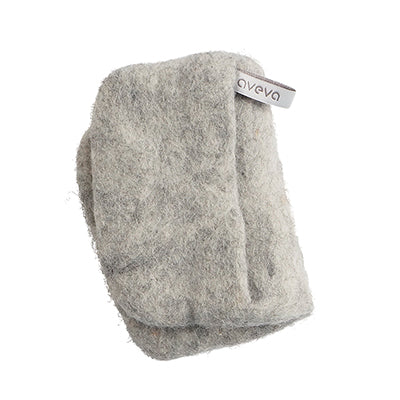 Washable wool oven mitt potholder in light gray