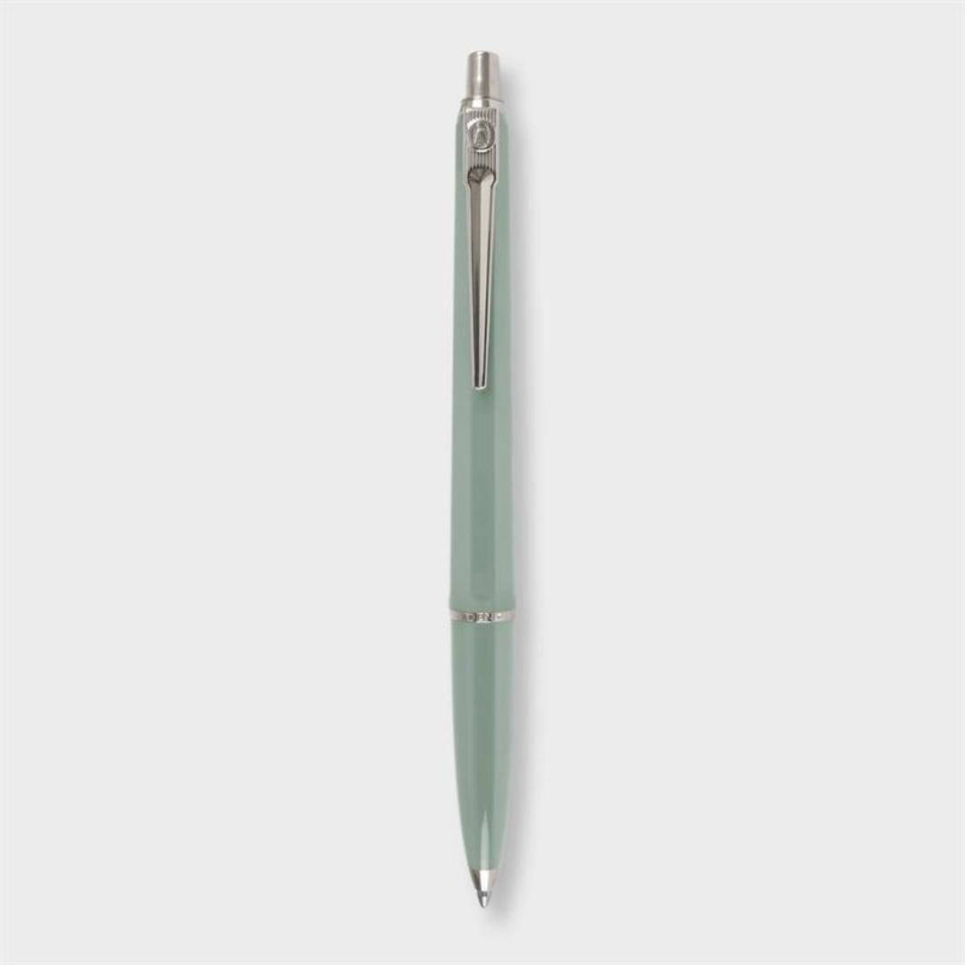 Shiny light olive green ballpoint refillable archival pen