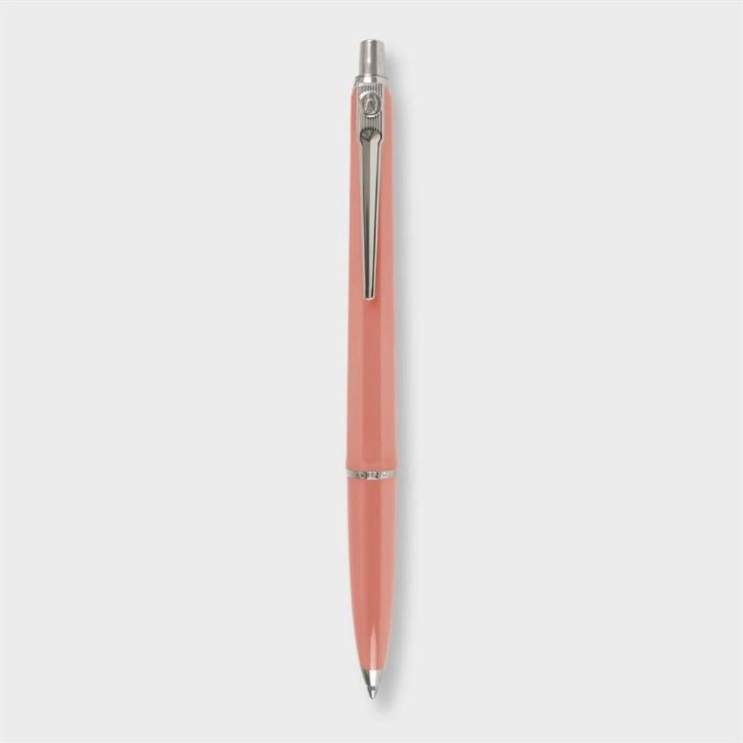 Shiny salmon pink ballpoint refillable archival pen