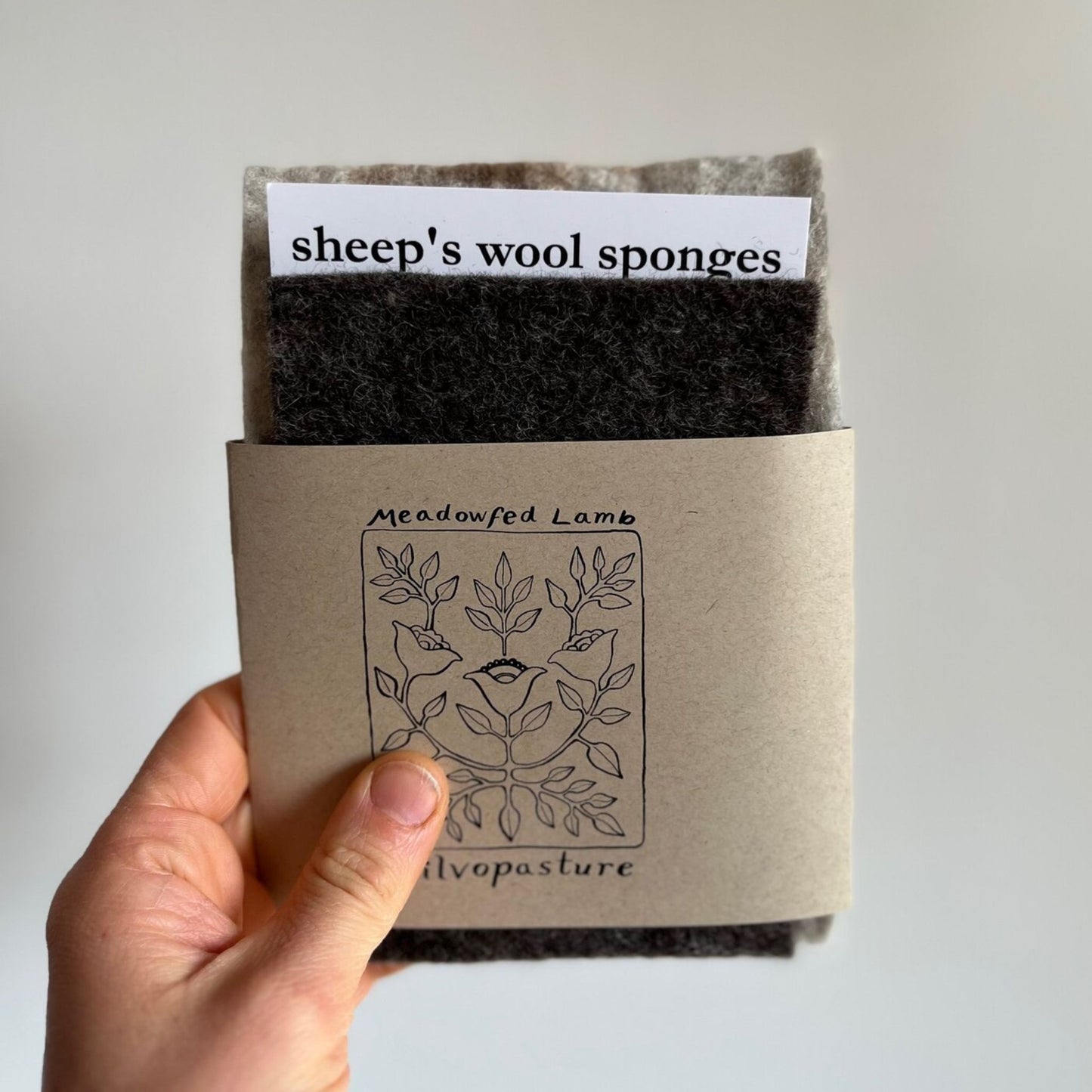Undyed Sheep's Wool Sponges 2-pack