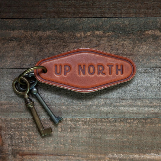 up north leather keychain