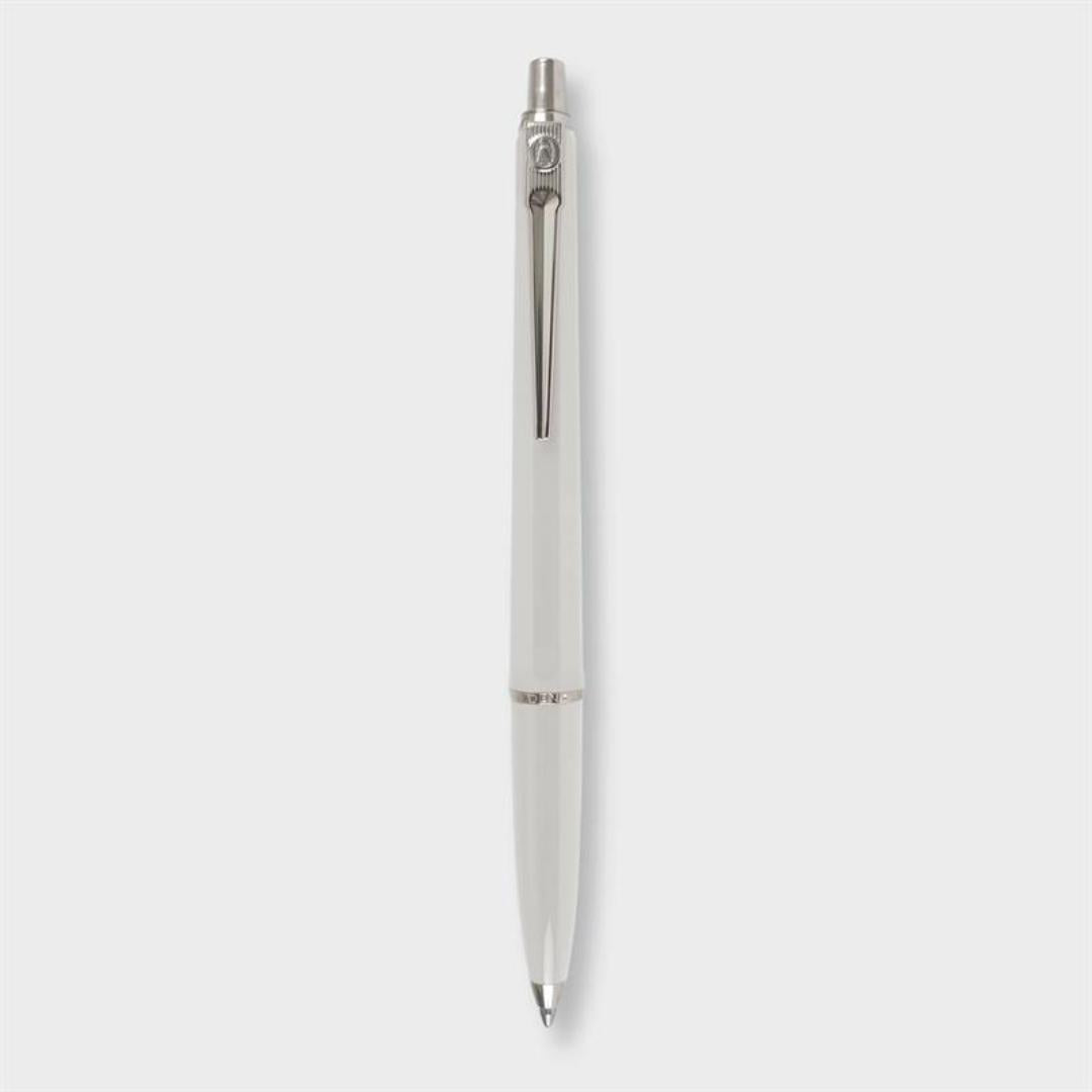 Gleaming white ballpoint refillable archival pen