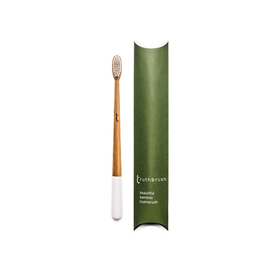 ChiBamboo toothbrush with Soft plant-based bristles in white